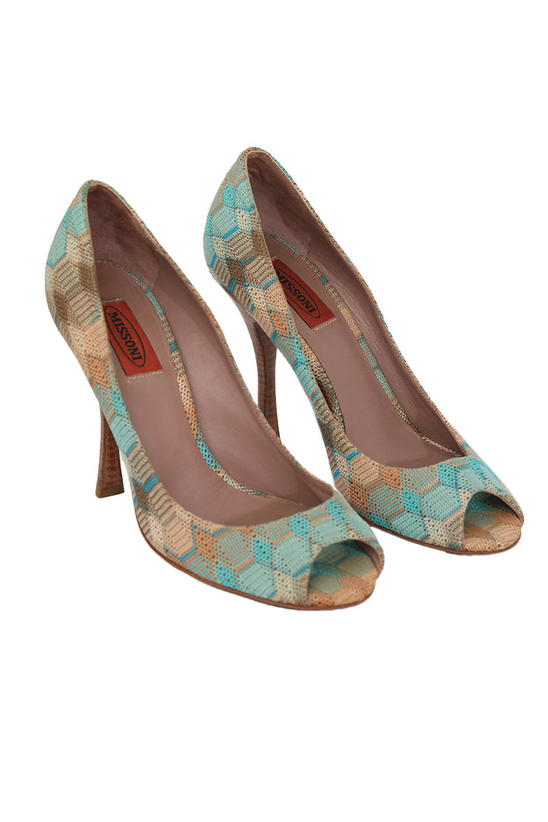 Missoni EU 38 Blue Peep Toes 