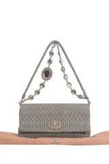 Miu Miu Matelasse Grey Shoulder Bag 