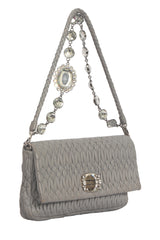 Miu Miu Matelasse Grey Shoulder Bag 