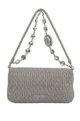 Miu Miu Matelasse Grey Shoulder Bag 