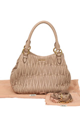 Miu Miu Nappa Matelasse Cammeo Leather Tote Bag 