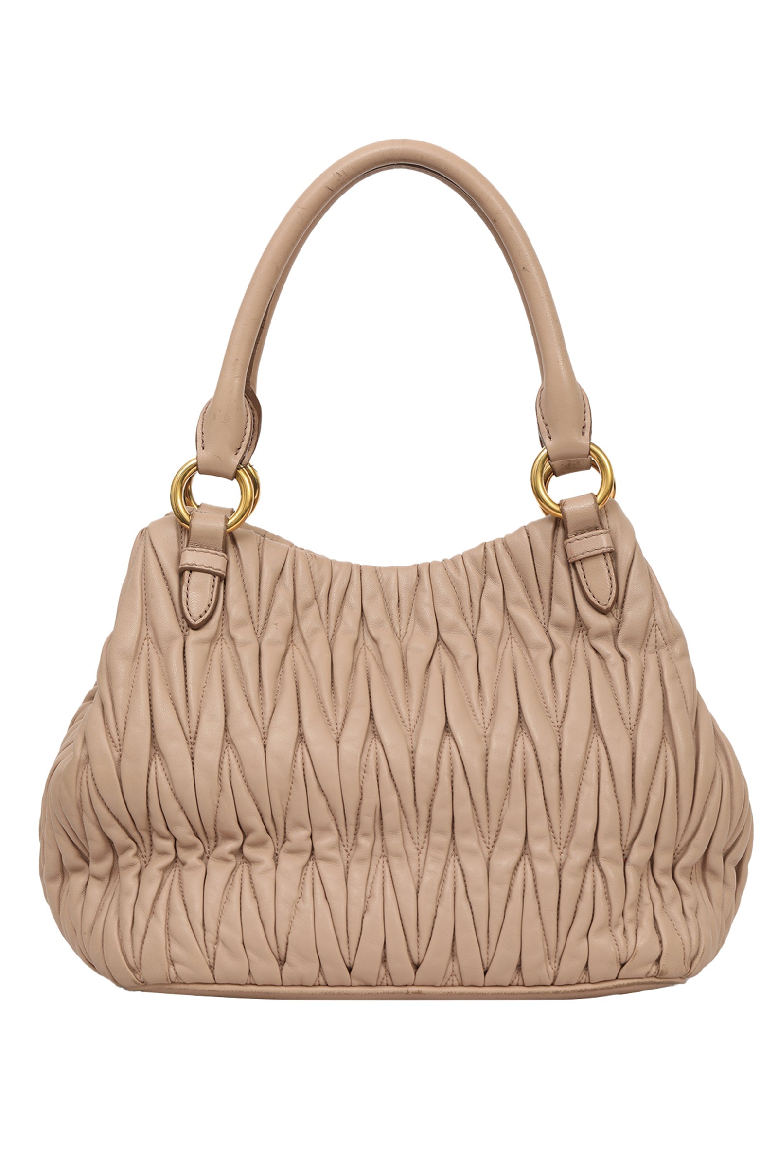 Miu Miu Nappa Matelasse Cammeo Leather Tote Bag 