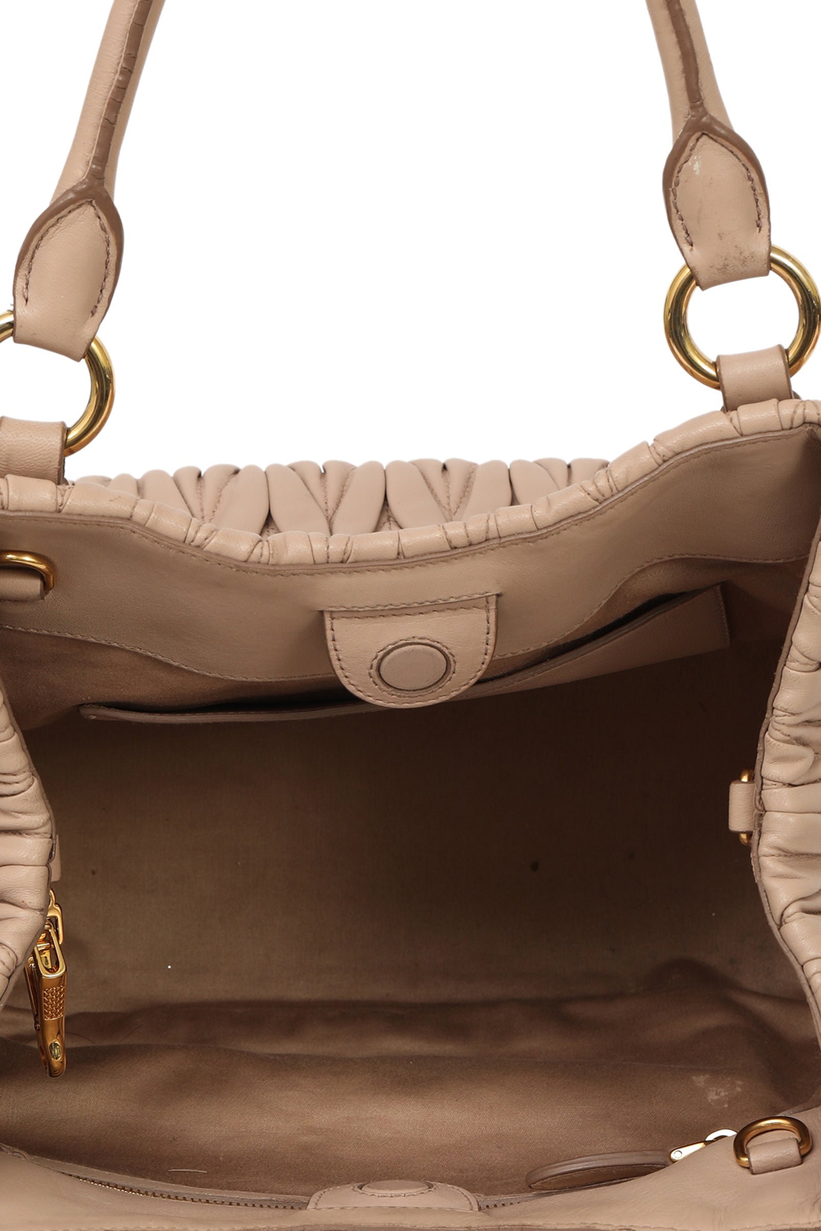 Miu Miu Nappa Matelasse Cammeo Leather Tote Bag 