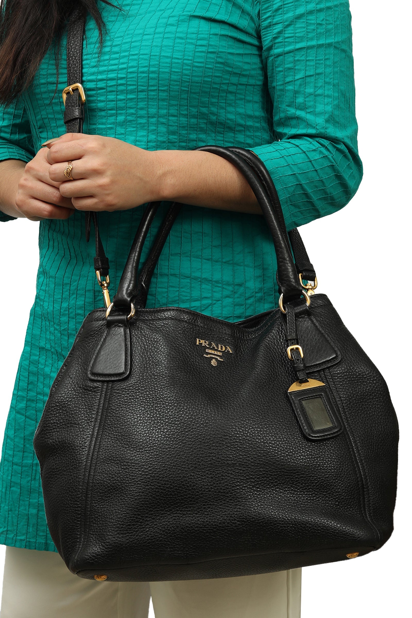 Prada Vitello Daino Leather Handbag 