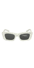 Prada White Marble Acetate Sunglasses 