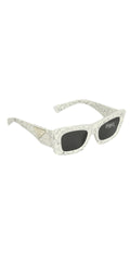 Prada White Marble Acetate Sunglasses 