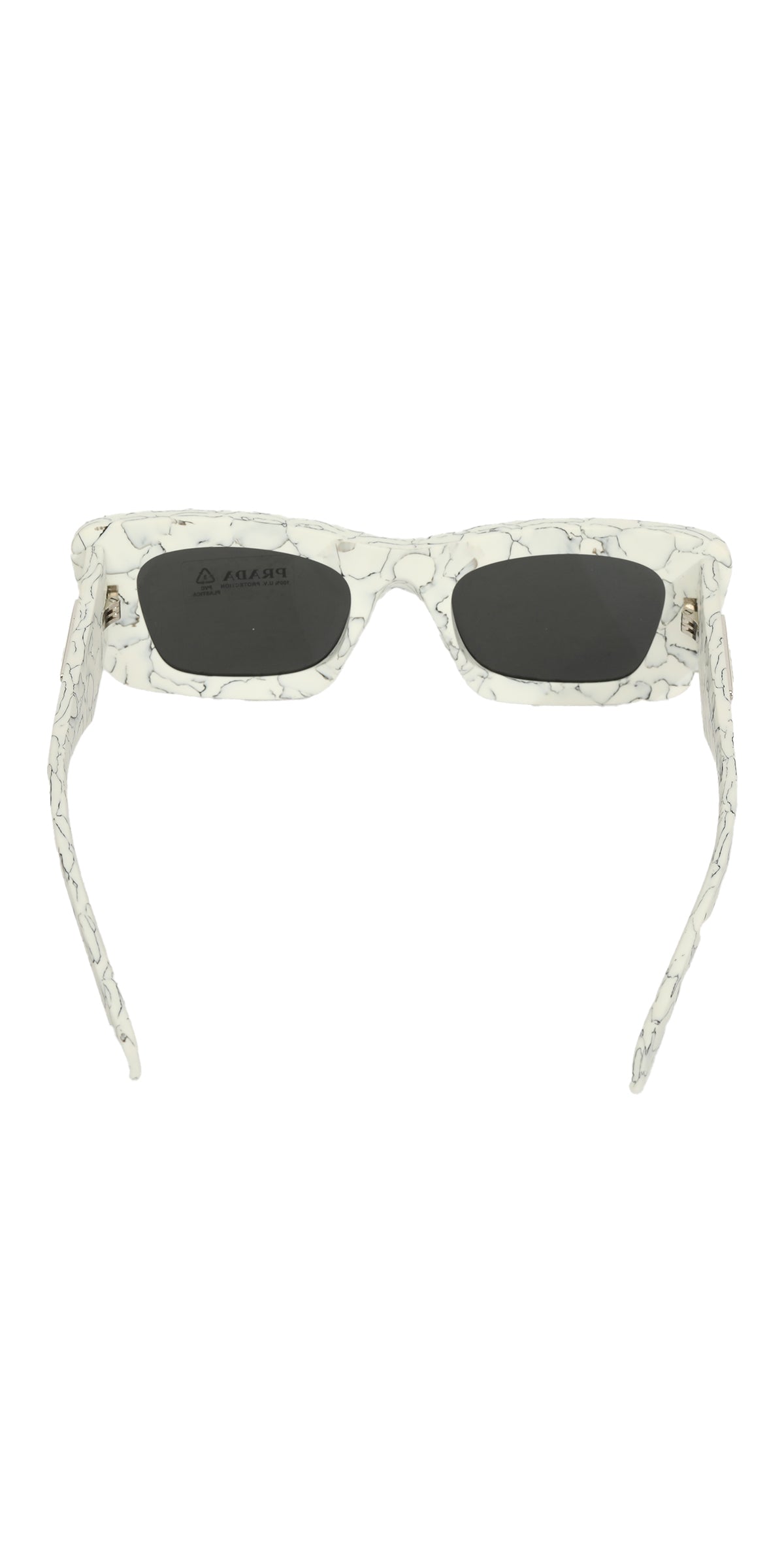 Prada White Marble Acetate Sunglasses 