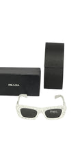 Prada White Marble Acetate Sunglasses 