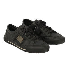 VERSACE COLLECTION EU-40 BLACK LEATHER SNEAKERS 