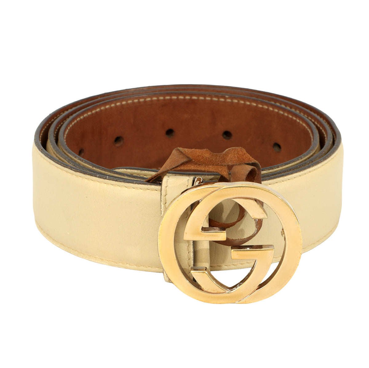 GUCCI GG 95 CM I 38 INCHESINTERLOCKING BUCKLE BELT 