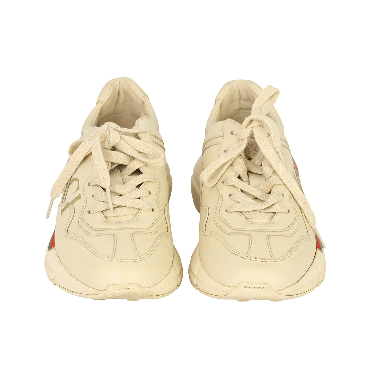 GUCCI EU-36.5 RHYTON LEATHER SNEAKERS 