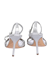 Rene Caovilla Embellished Silver Heels 