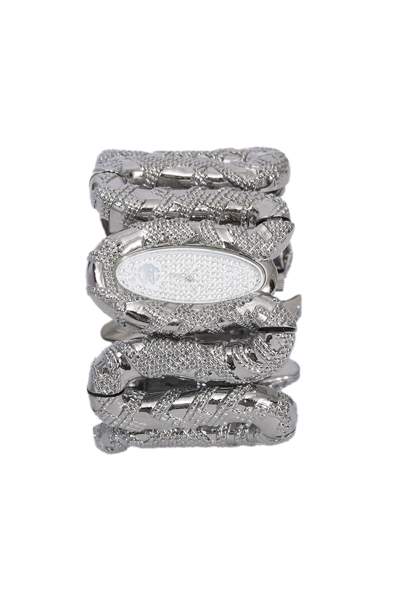 Roberto Cavalli Silver Stainless Steel Cleopatra Women'S Wristwatch 