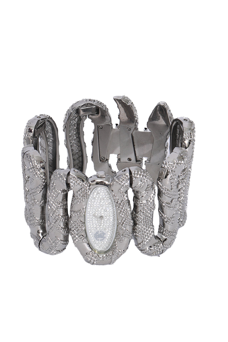 Roberto Cavalli Silver Stainless Steel Cleopatra Women'S Wristwatch 