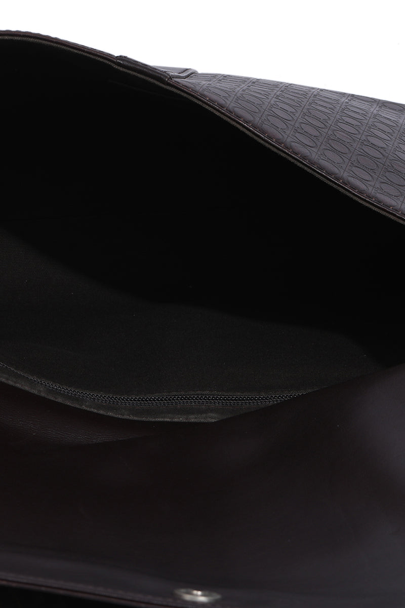 Salvatore Ferragamo Brown Leather Gancini Messenger Bag 