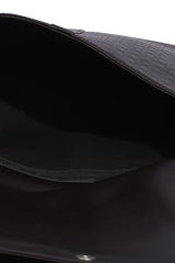 Salvatore Ferragamo Brown Leather Gancini Messenger Bag 