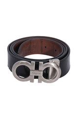 Salvatore Ferragamo Reversible Black/Brown Buckle Belt 