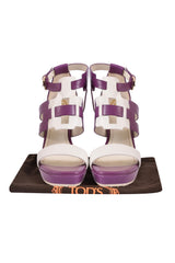Tod'S Cut Out Two Tone Leather Sandals