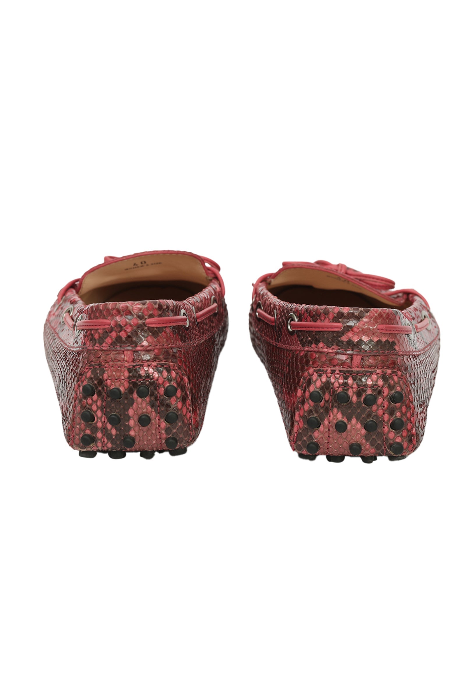 Tod'S EU 40 Red Python Leather Loafer 