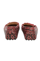 Tod'S EU 40 Red Python Leather Loafer 
