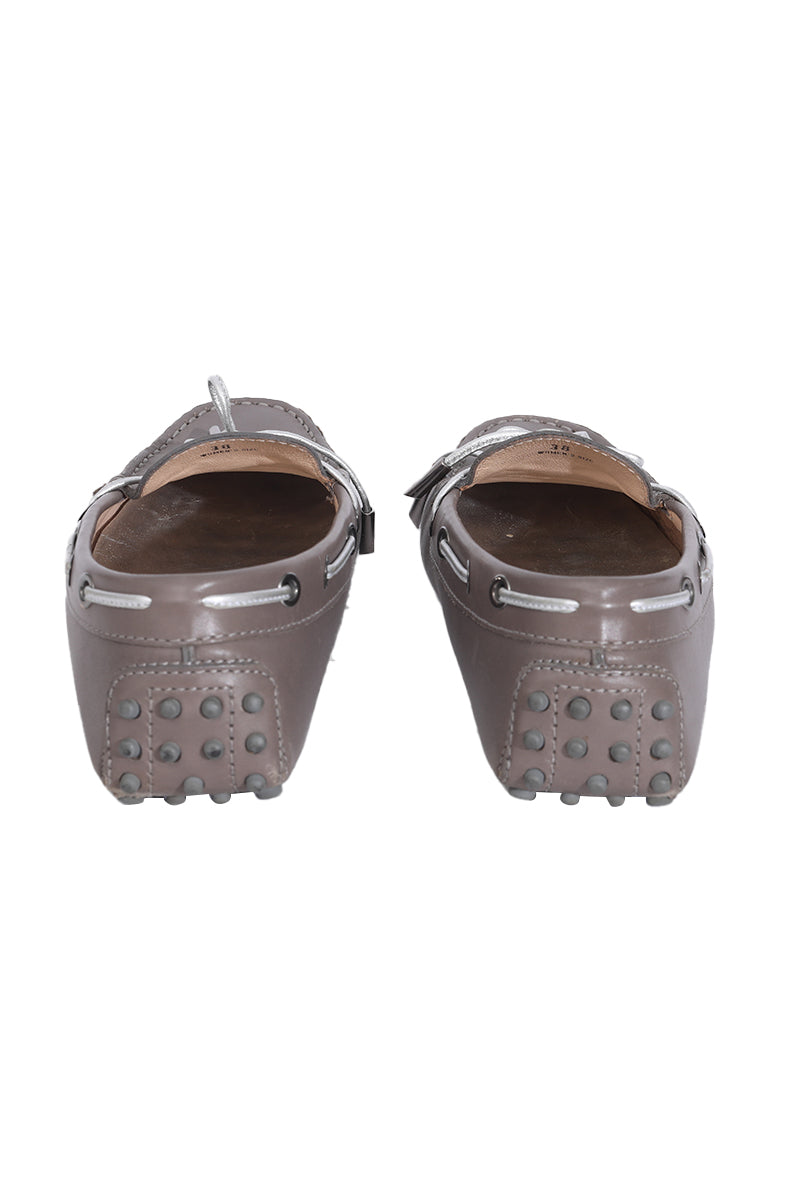 Tod'S Grey Leather Loafers 