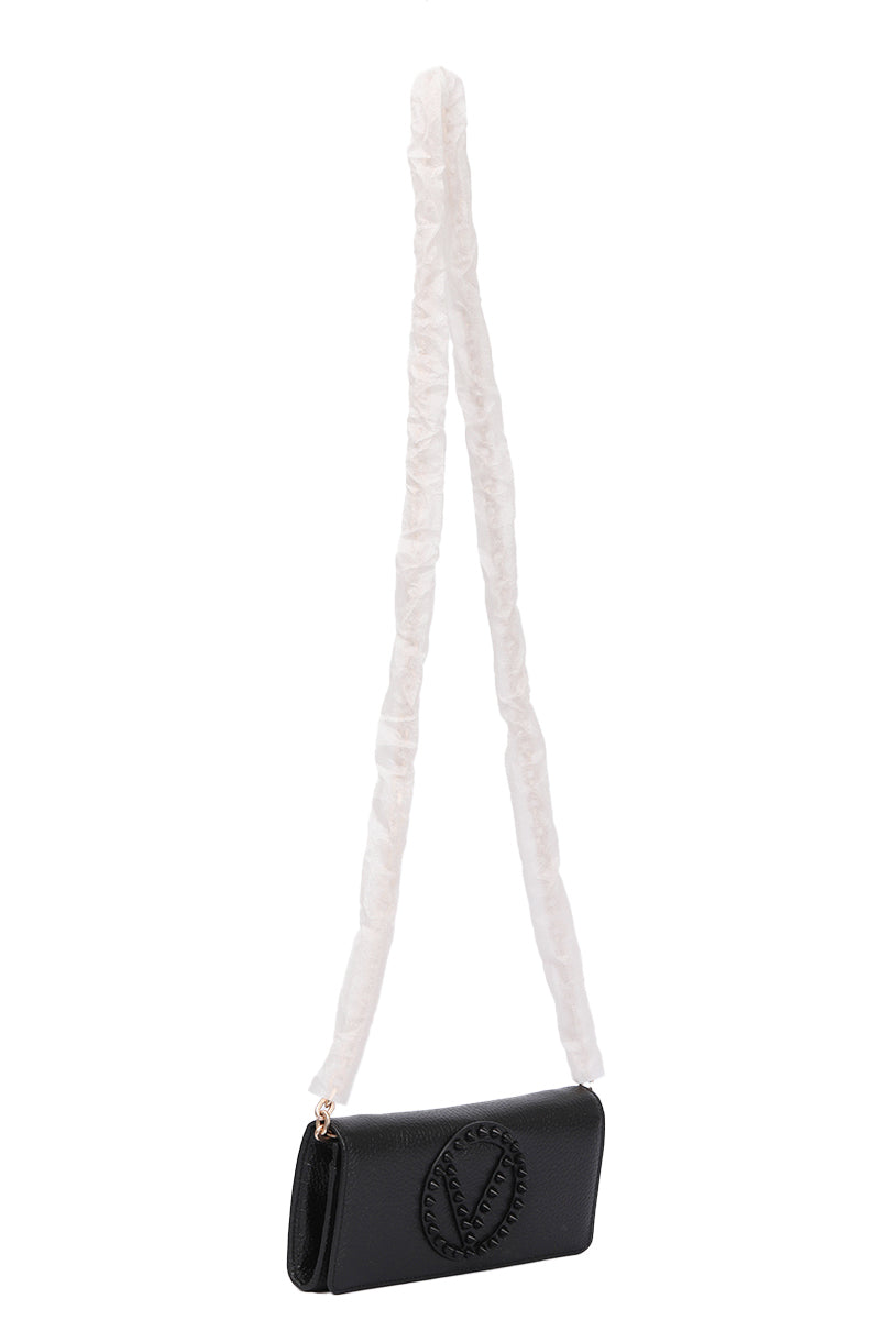 Valentino Black Wallet On Chain Studded Bag 