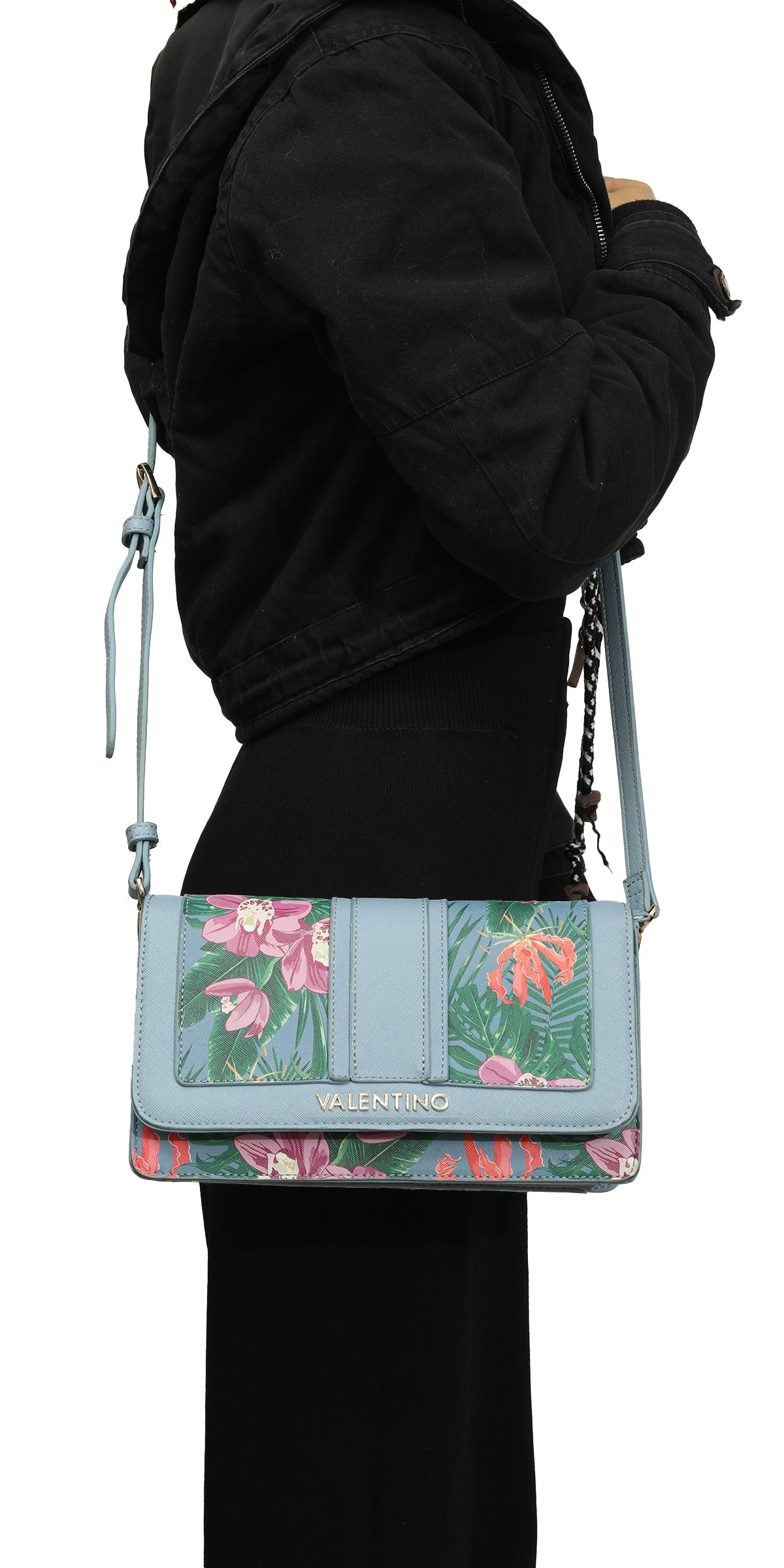 Mario Valentino Blue Floral Sling Bag 