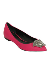 Versace EU 36 Pink Satin Medusa Pumps 