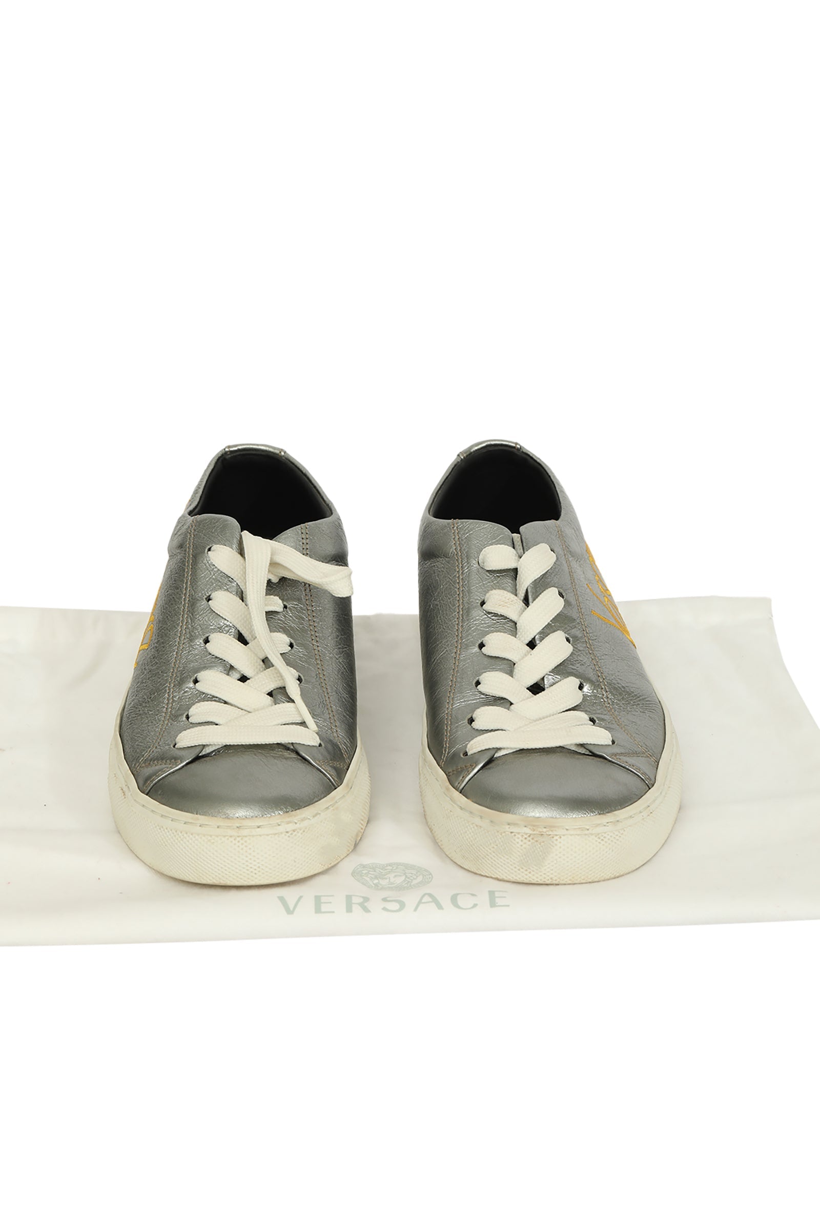 Versace EU 36 Silver Logo Sneakers 