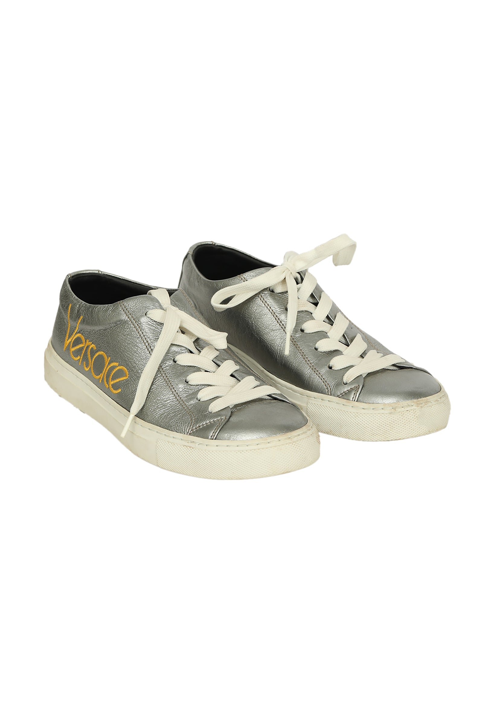 Versace EU 36 Silver Logo Sneakers 