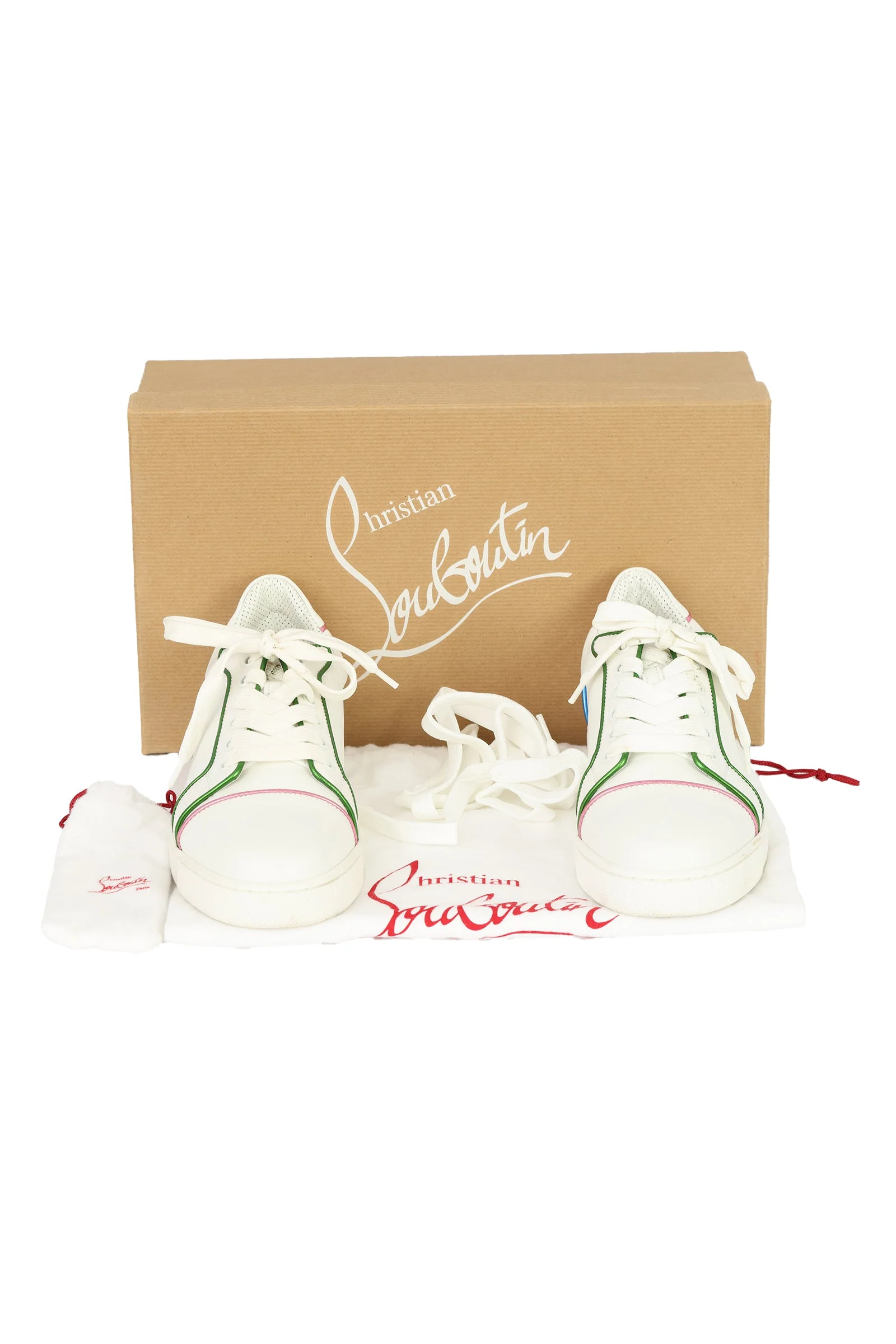 Christian Louboutin Size EU-36 White Vieira Orlato Leather Sneakers 