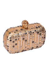 Alexander Mcqueen Golden Studs Skull Box Clutch