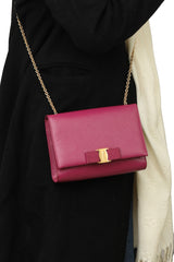 Salvatore Ferragamo Magenta Vara Bow Sling Bag