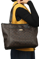 Coach Monogram Brown/Black Canvas Classic Tote Bag