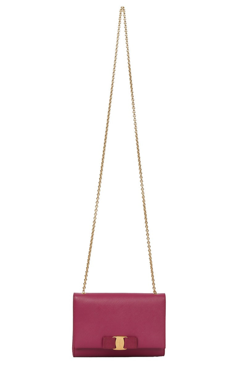 Salvatore Ferragamo Magenta Vara Bow Sling Bag