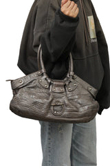 Salvatore Ferragamo Silver Metallic Hobo Shoulder Bag