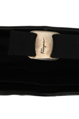 Salvatore Ferragamo Black Patent Leather Vara Bow Sling Bag