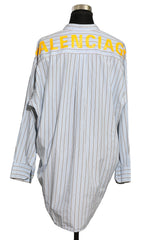 Balenciga 34 White/Blue Bow Shirt Dress