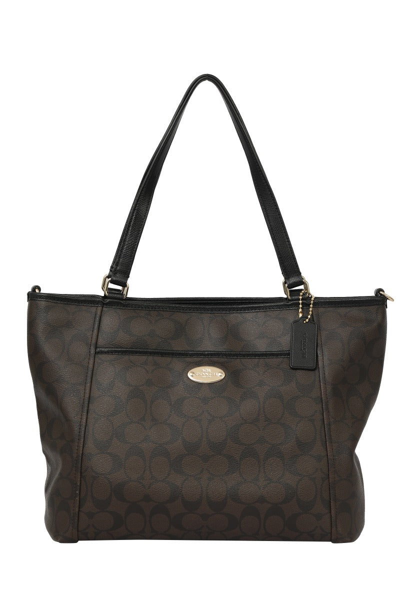 Coach Monogram Brown/Black Canvas Classic Tote Bag