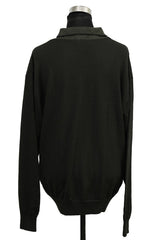 Yves Saint Laurent Size Xl Green/Yellow Stripped Polo Knitwear