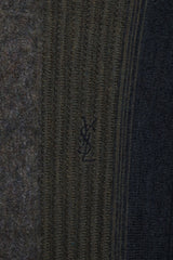 Yves Saint Laurent Size Xl Green/Yellow Stripped Polo Knitwear