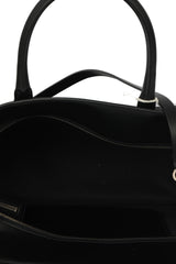 Valentino Black Leather V Logo Tote Bag