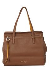Salvatore Ferragamo Brown Leather Amy Tote Bag
