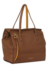 Salvatore Ferragamo Brown Leather Amy Tote Bag