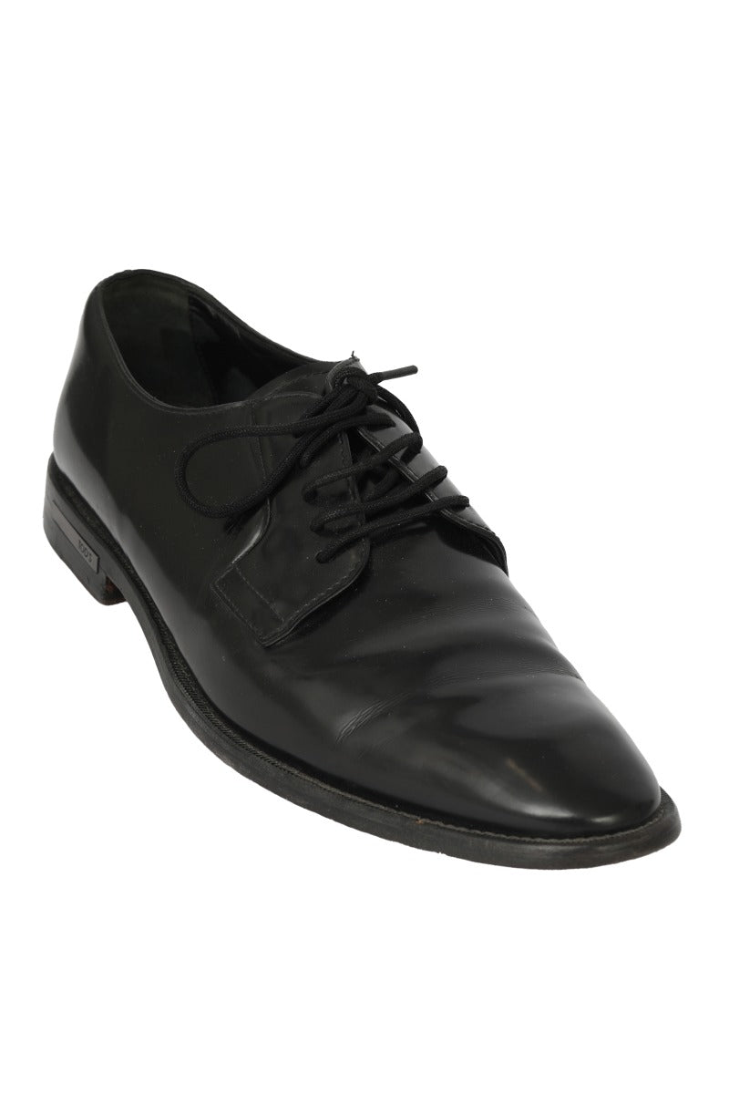 Tods Black Size 8 Patent Leather Mens Formal Shoes