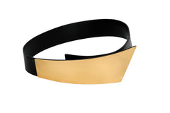 Yves Saint Laurent 80 Cm I 32 Inch Golden Plate Asymmetrical Belt