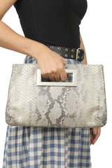 Michael Kors Snake Print Embossed Clutch