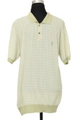Yves Saint Laurent Size 105 Pastel Green Checkered Polo T- Shirt