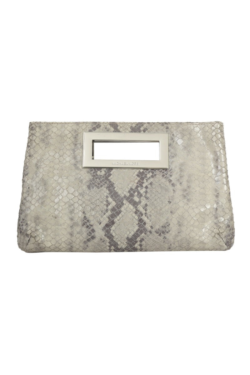 Michael Kors Snake Print Embossed Clutch