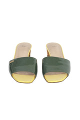 Fendi EU 41 Green Patent Leather Sandals